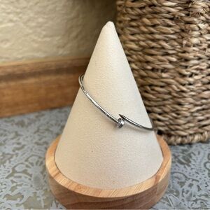 18K Real White Gold Sz 15